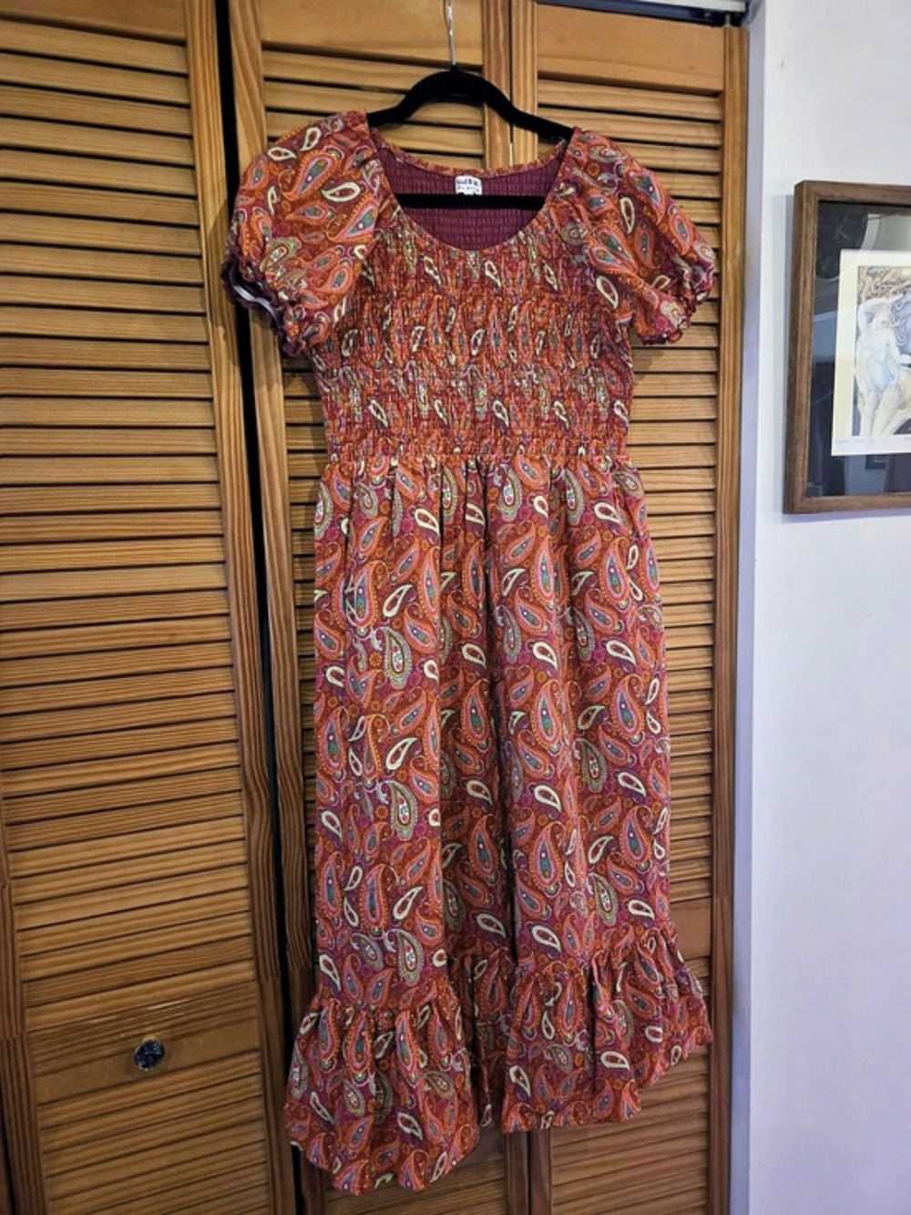 Blueberi Boulevard Paisley Ruffle Dress